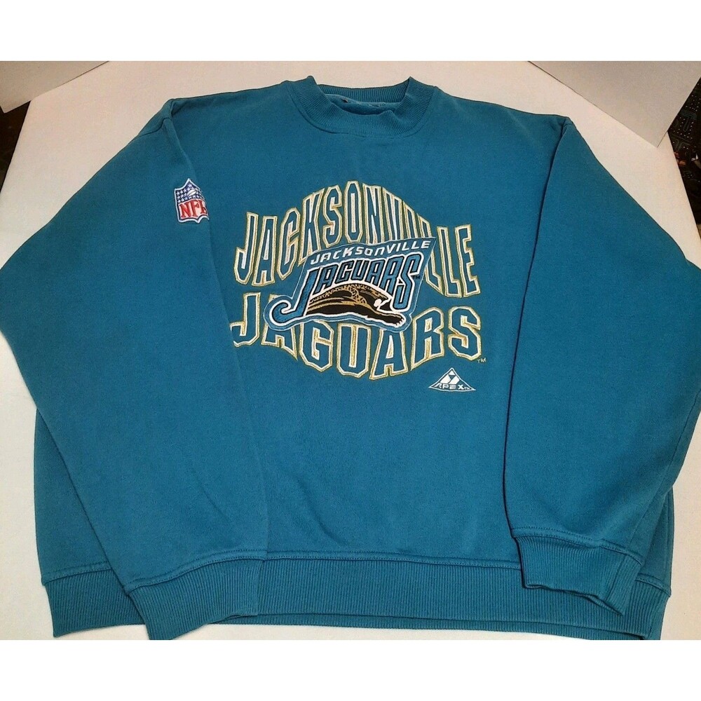 Vintage 90s Apex One Jacksonville Jaguars Crewneck Sweatshirt XL/XXL Boxy 26x26